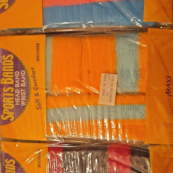 Maxi Sports Bands Head and Wrist Bands Set 12 Pks - Picture 3 of 4